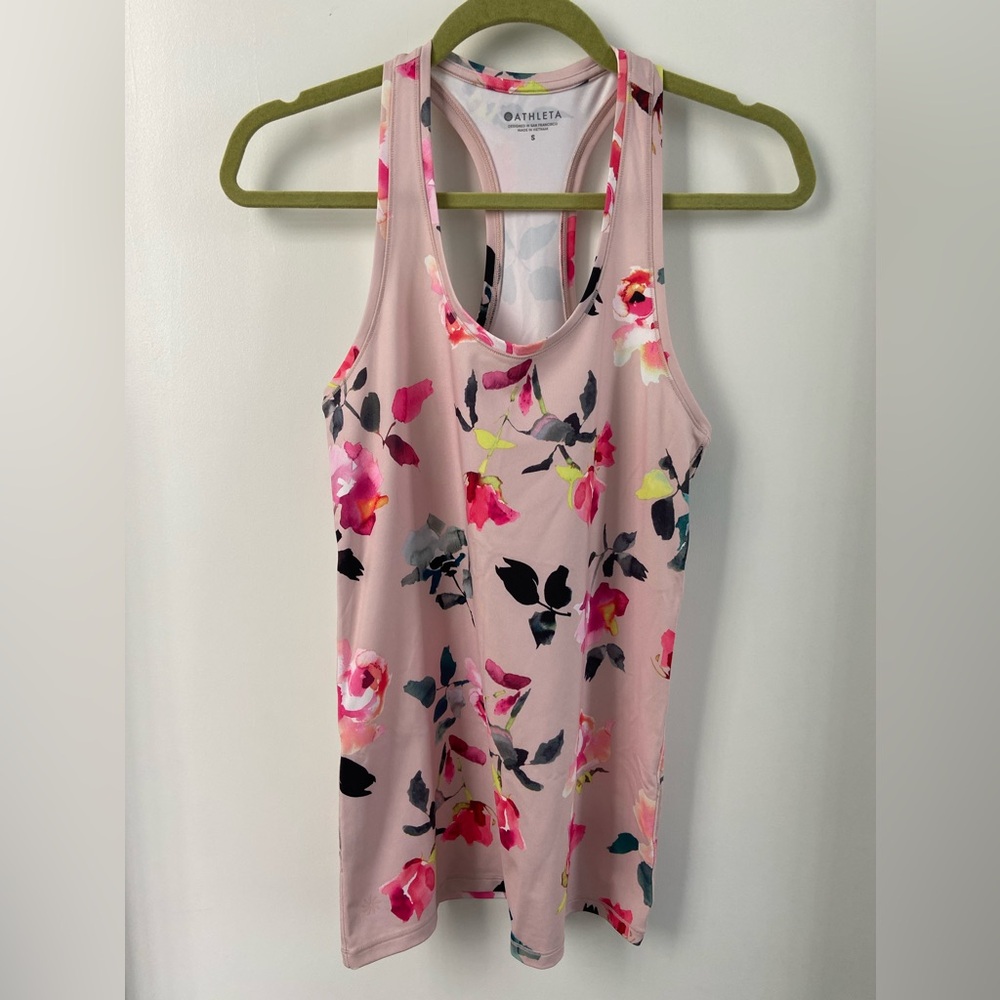 Athleta Shanti Printed Pink Floral Tank
